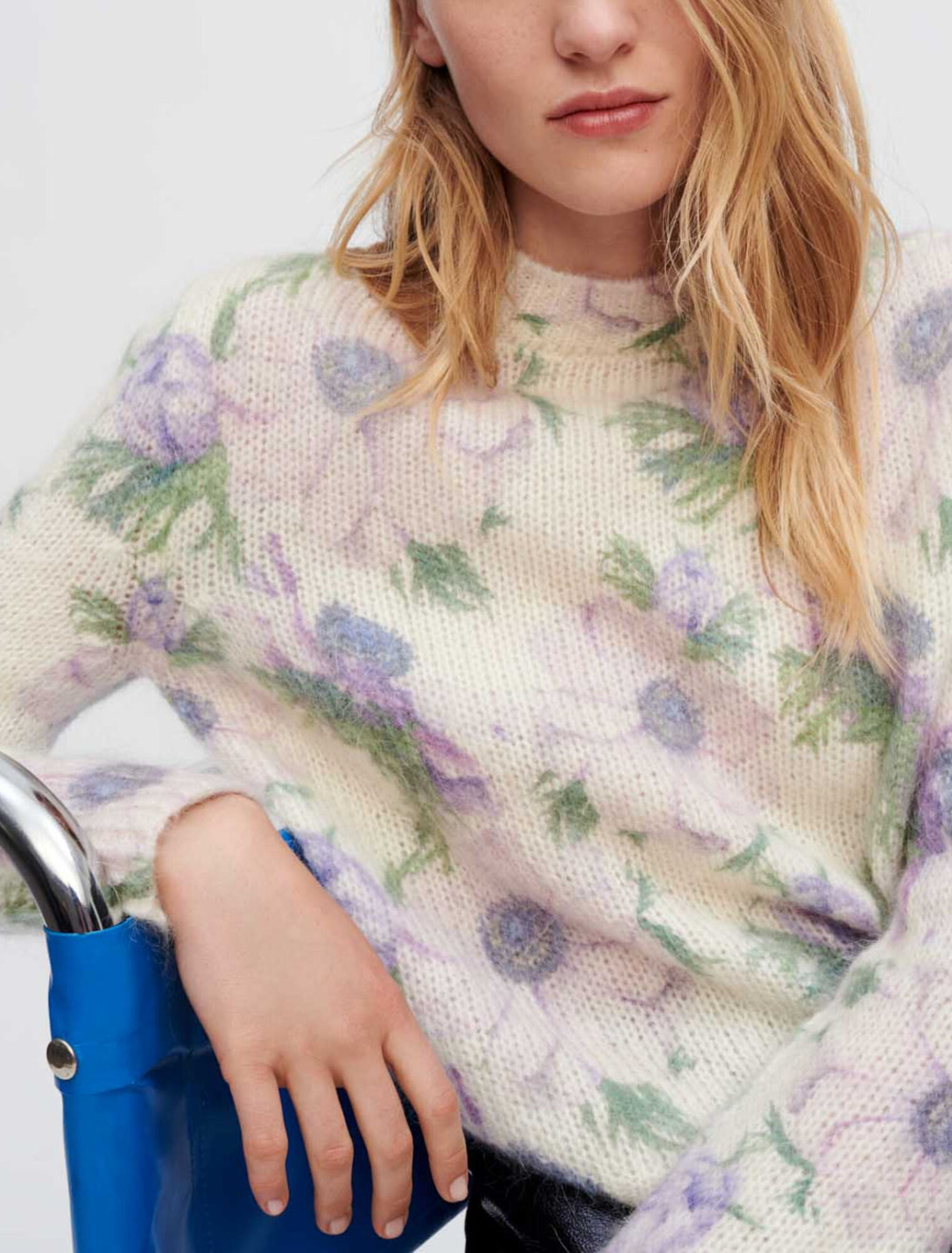 Pull en jacquard Flower fluffy