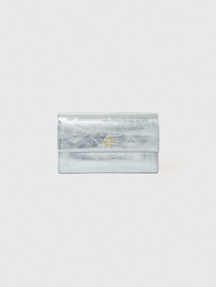 Pochette En Cuir Métallisé À Chaîne - Maje - Modalova