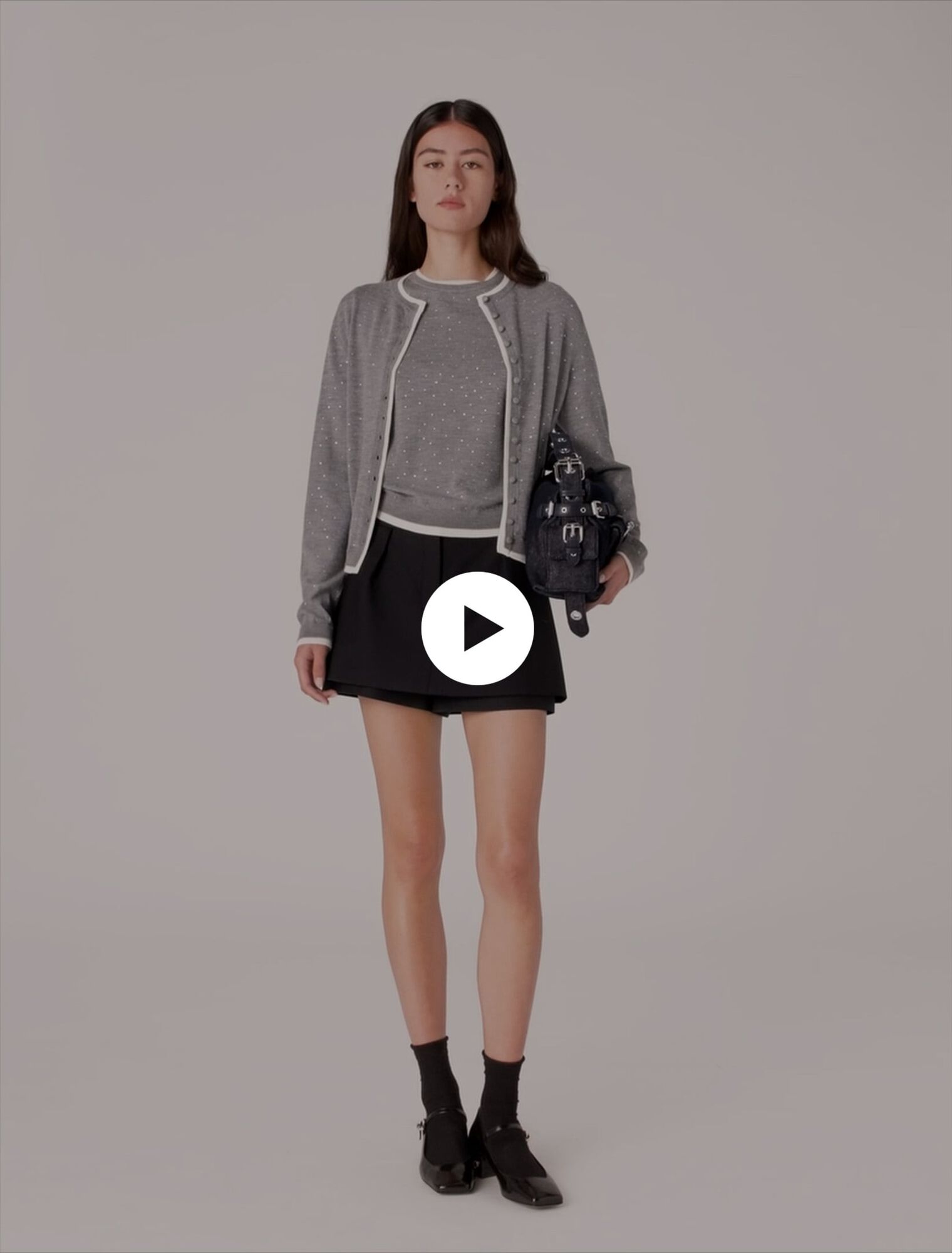 Cardigan 100% laine avec strass 