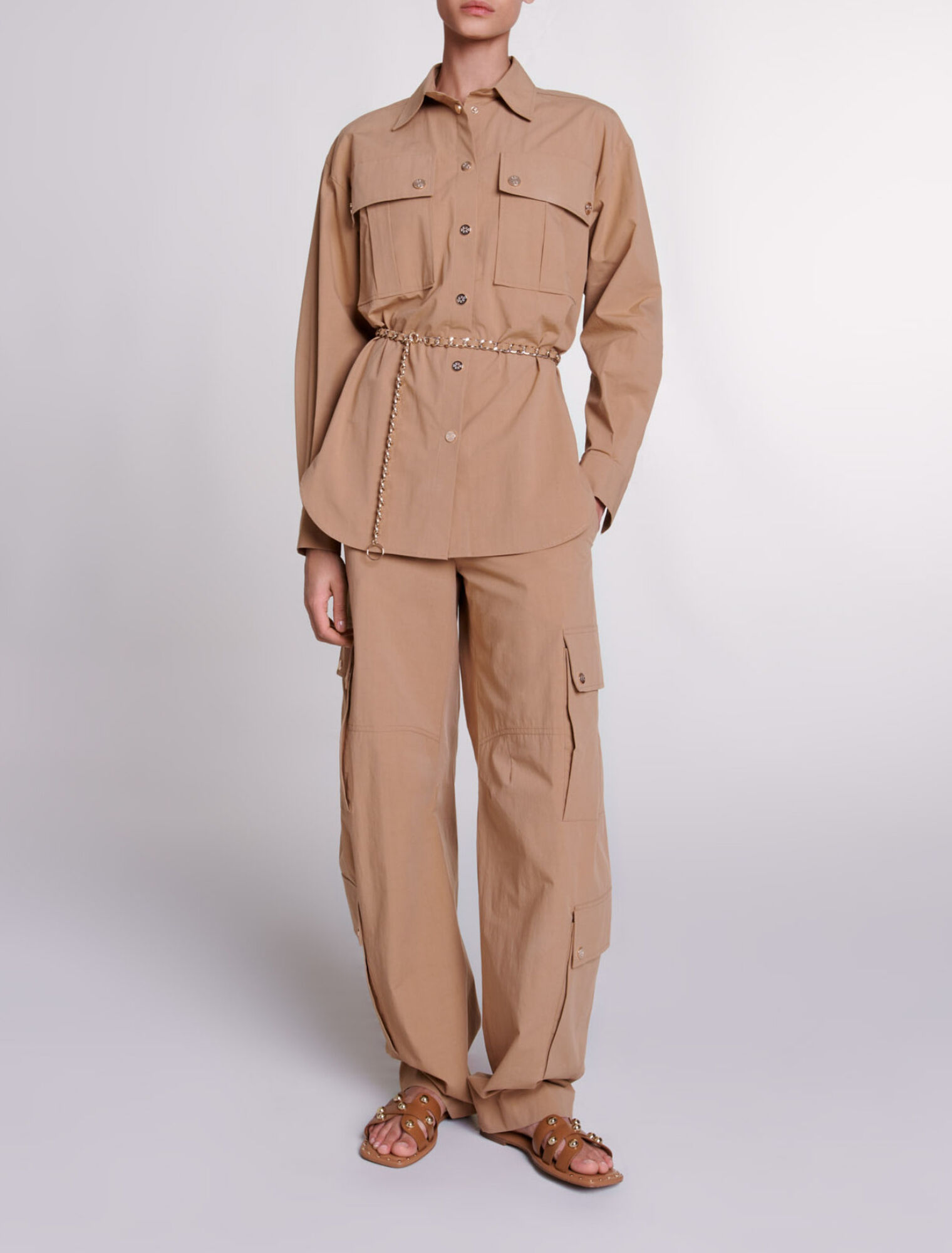Chemise longue ceinturée