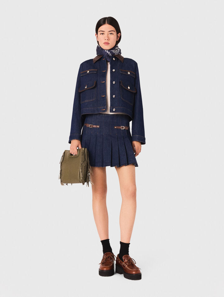 Jupe courte en denim avec doublure