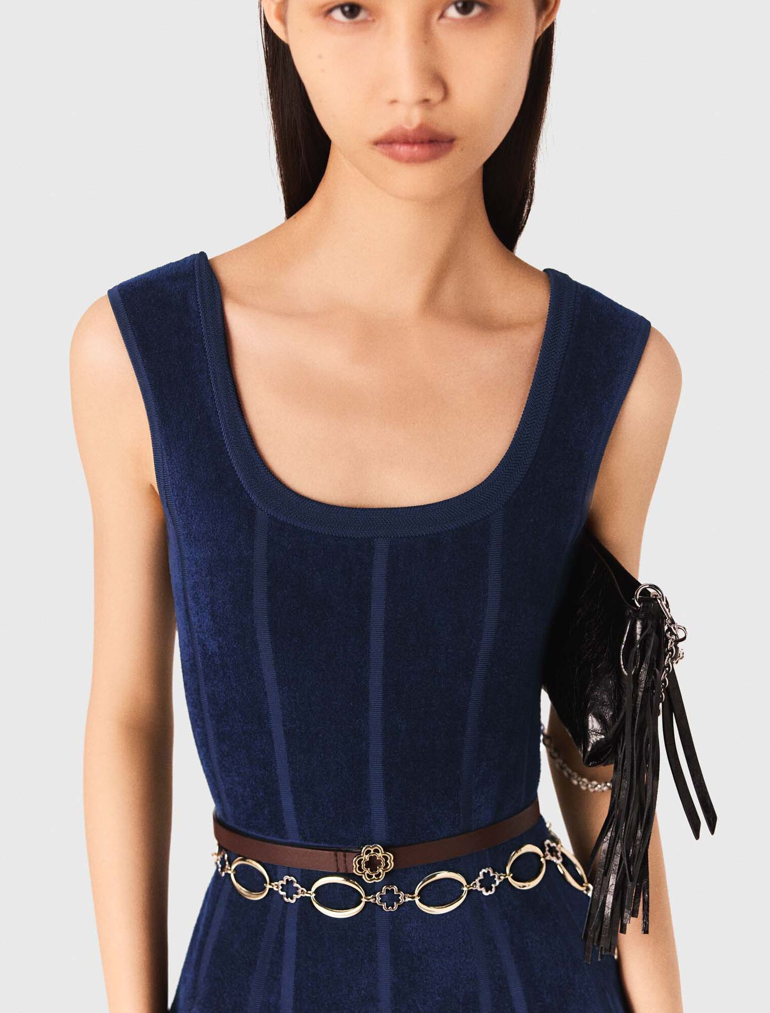 Robe longue en velours
