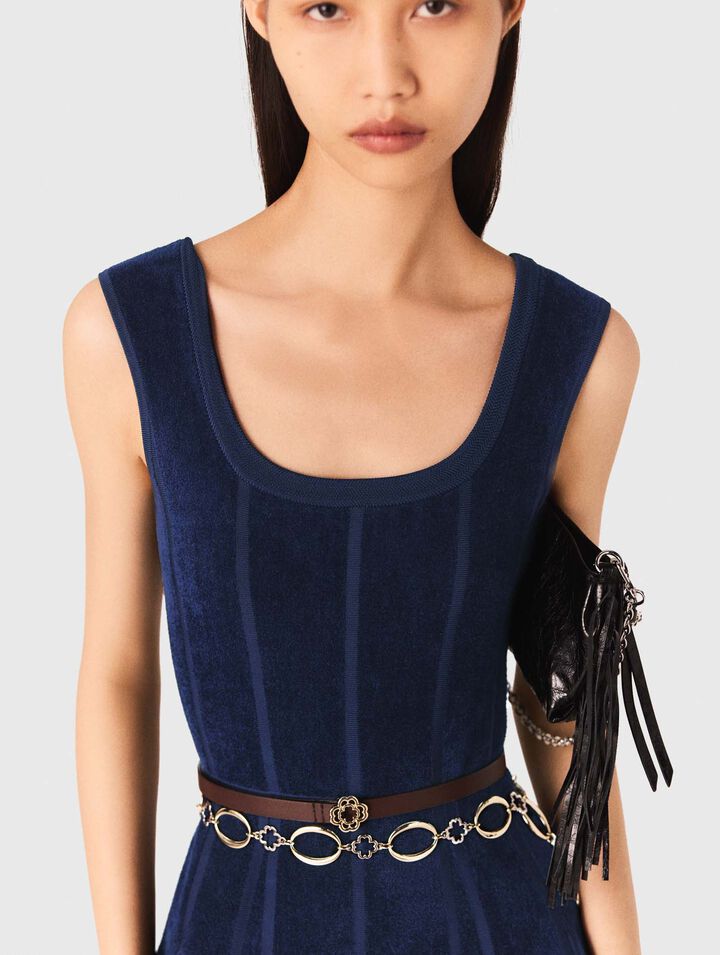 Robe longue en velours