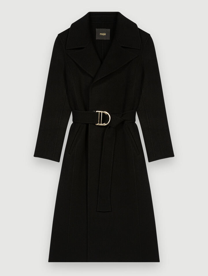 Manteau en double face ceinturé