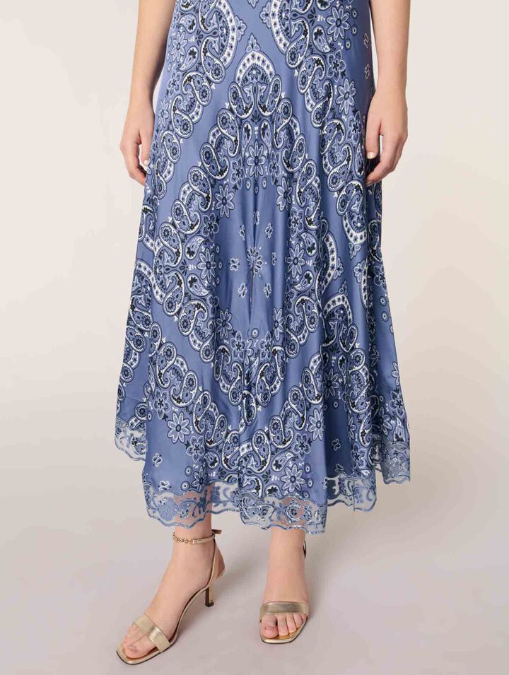 Robe longue fluide imprimée