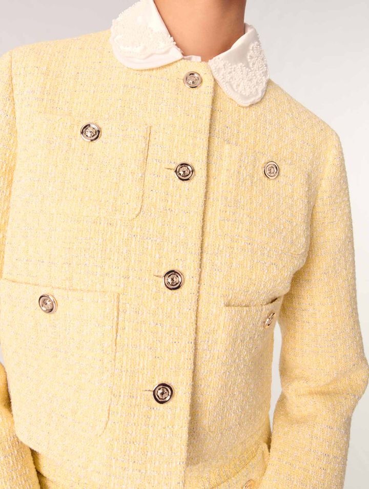 Veste courte en tweed et lurex