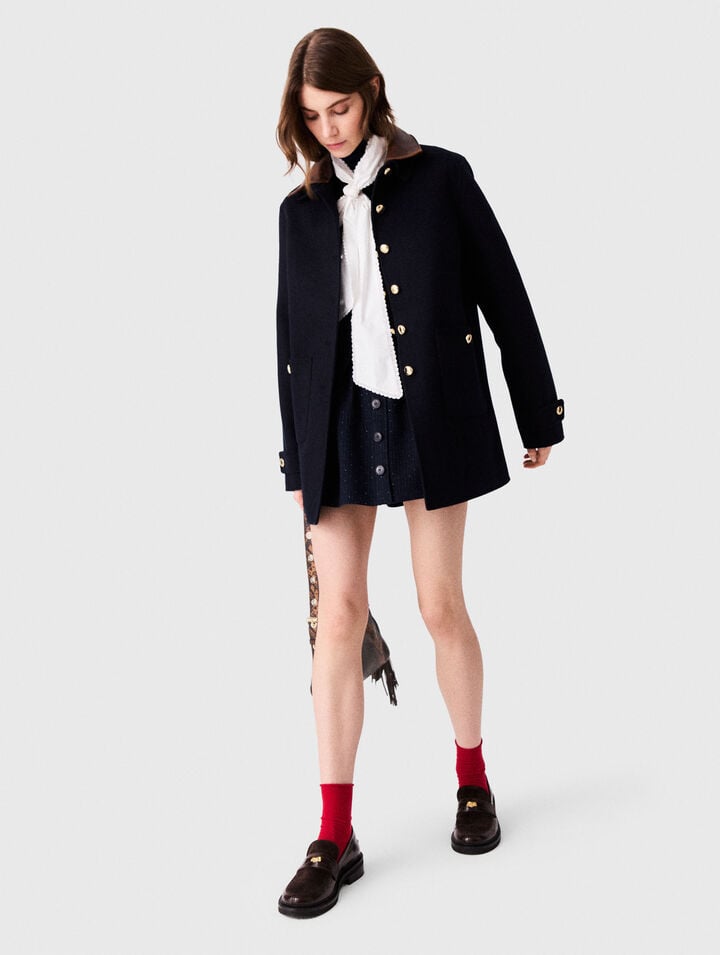 Manteau mi-long en double face