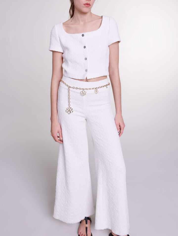 Pantalon large en tweed