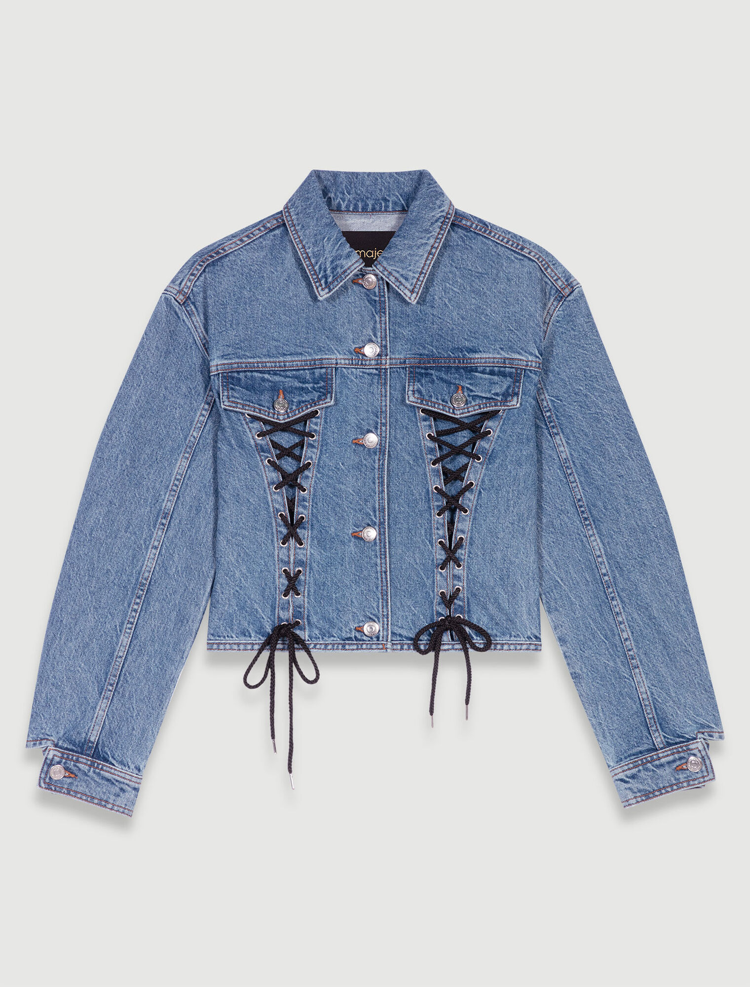 Blouson en jean à laçage