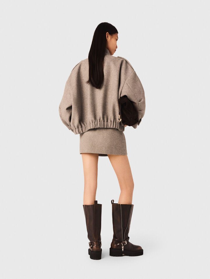 Blouson en laine mélangée