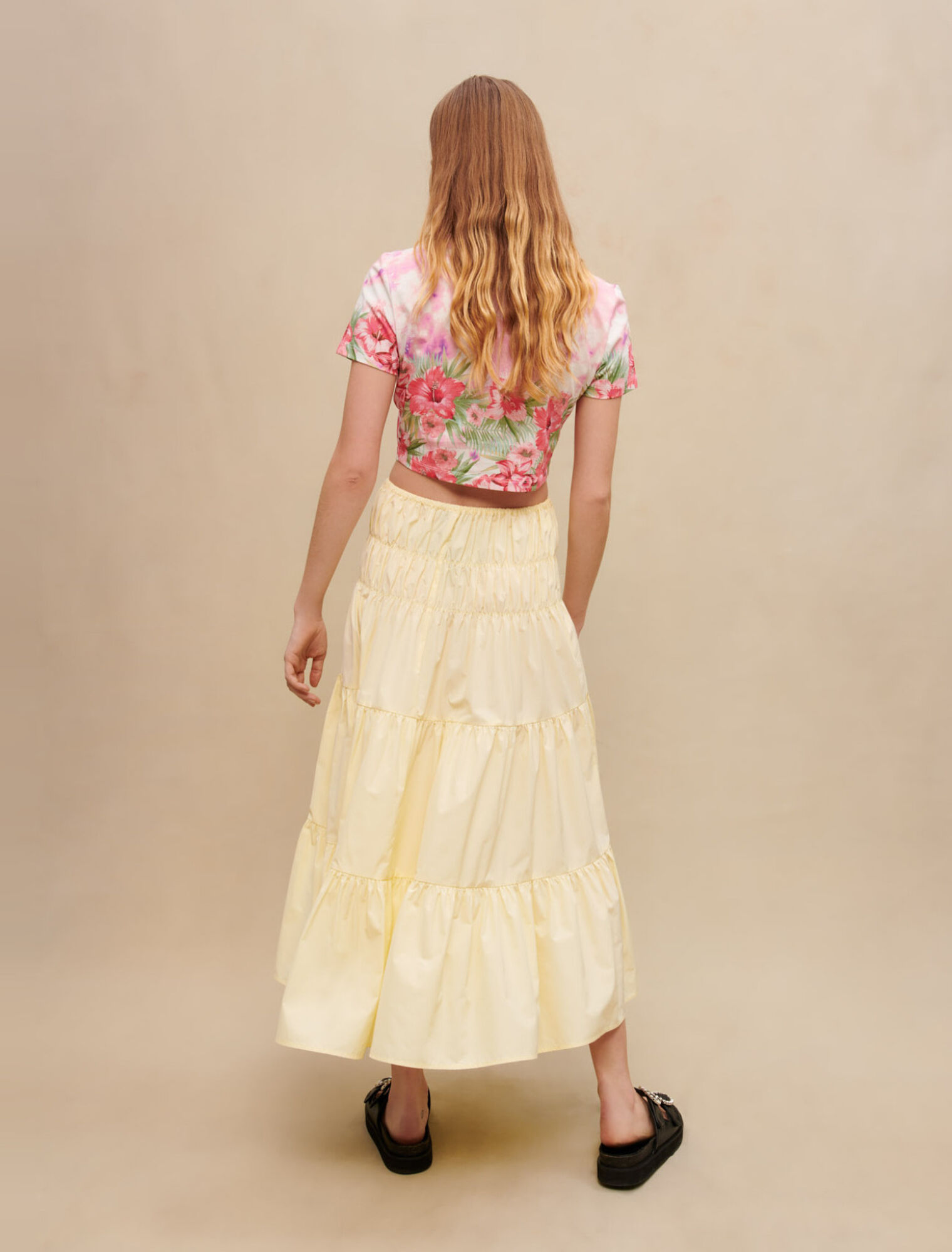 Jupe longue à fronces