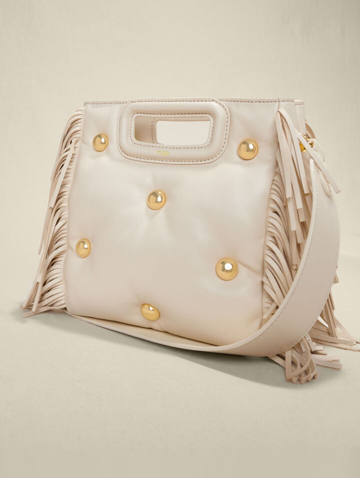 Sac M en cuir matelassé à studs