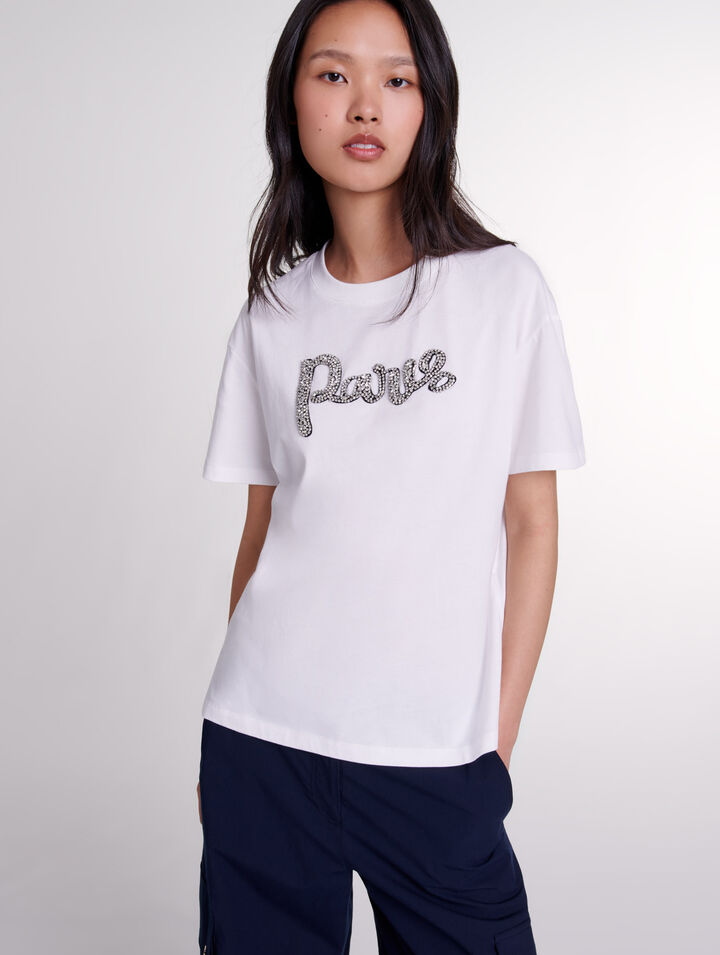 Tee-shirt Paris à strass