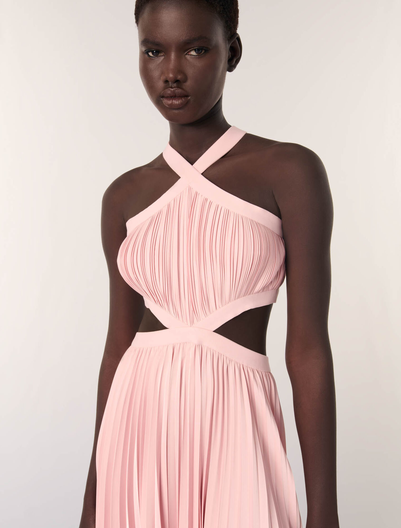 Robe longue plissée