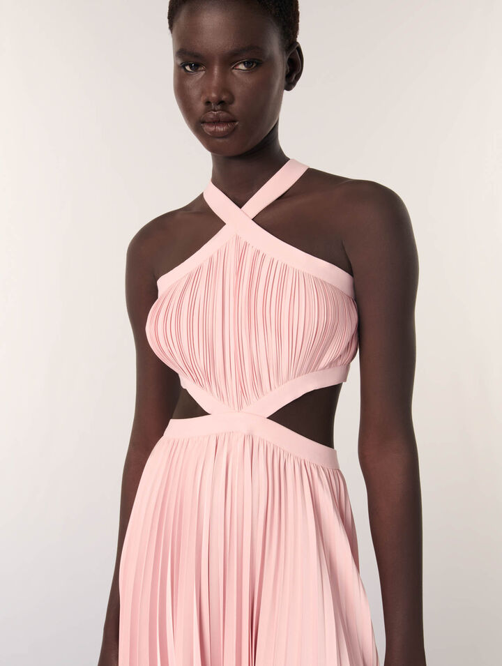 Robe longue plissée