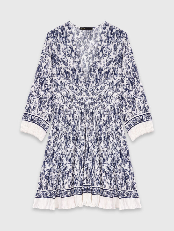 Robe plissée imprimée