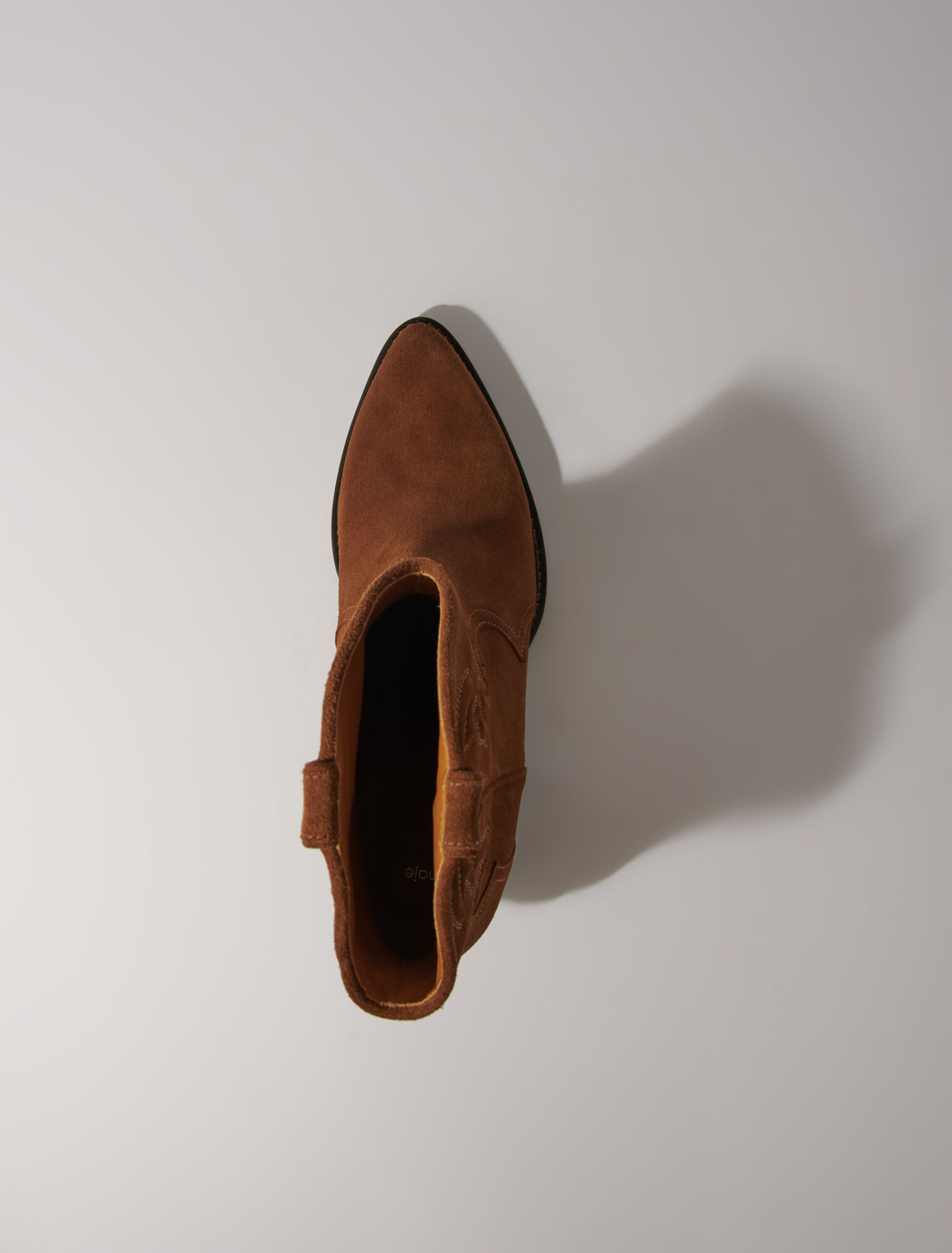 Bottines santiags en cuir suédé