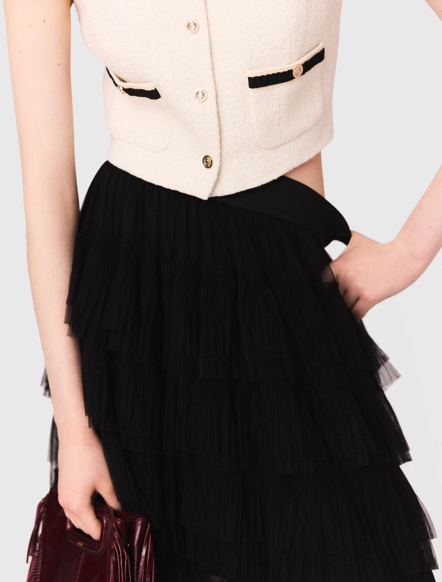 Jupe midi en tulle