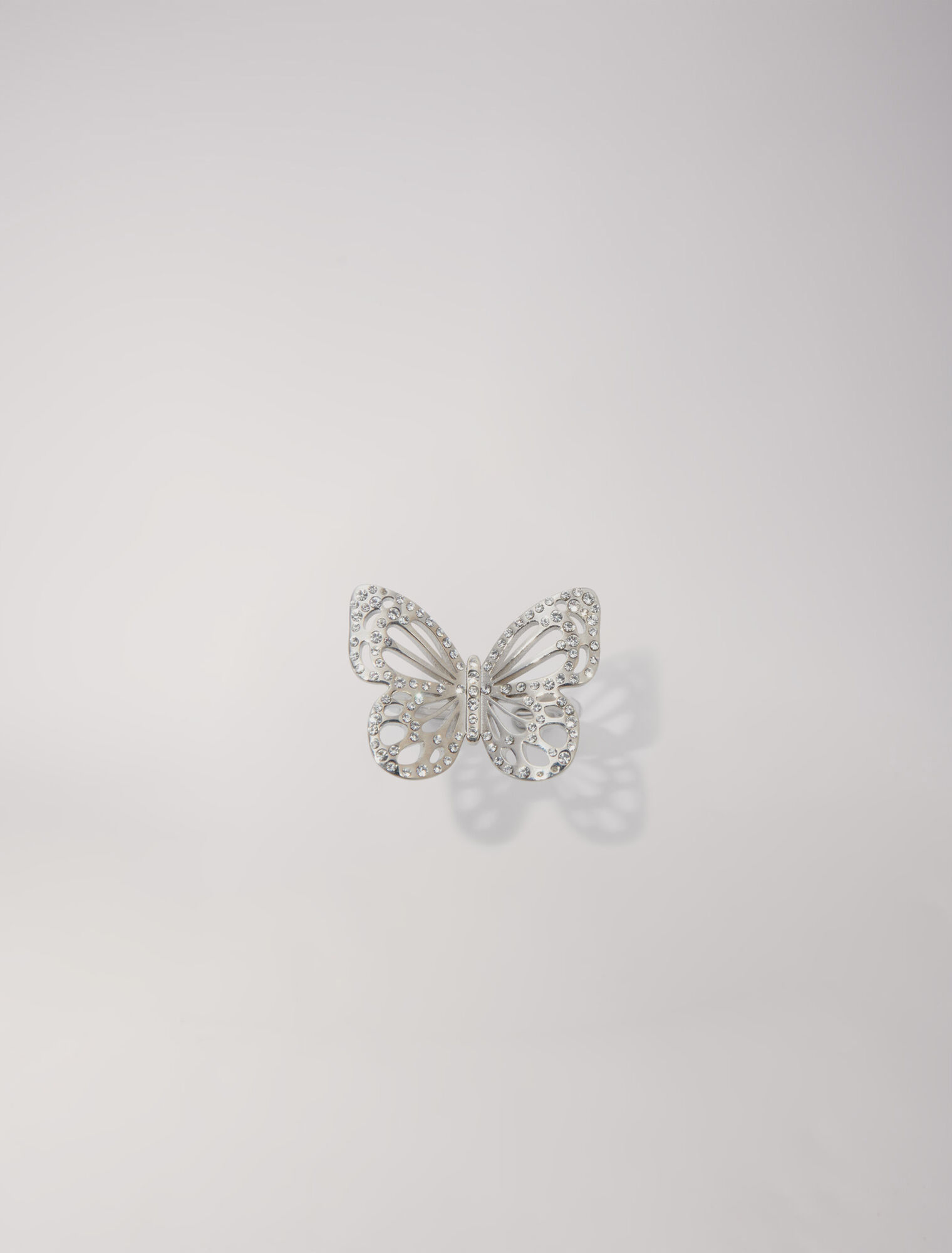 Bague papillon ornée de strass