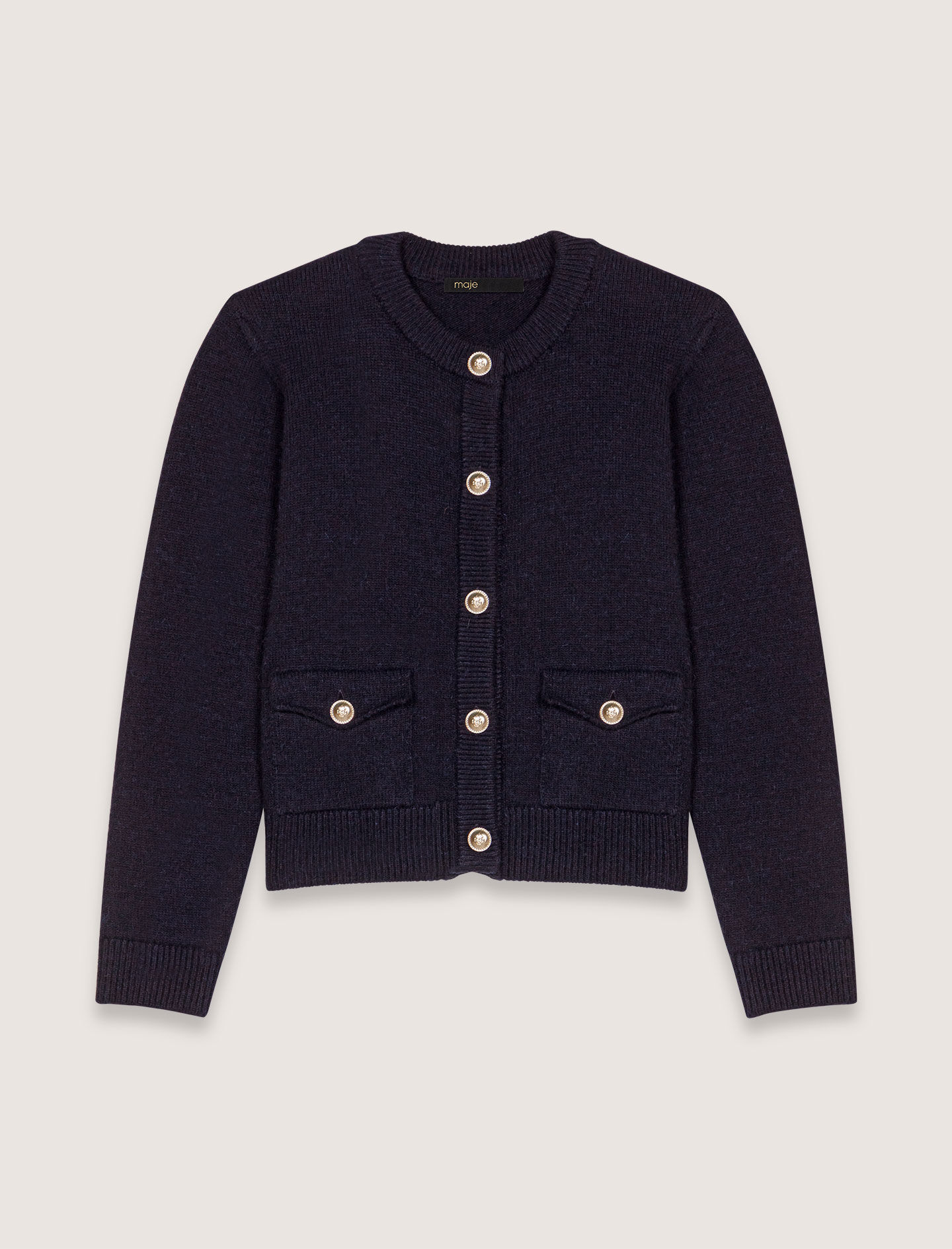 maje Cardigan en maille Marine