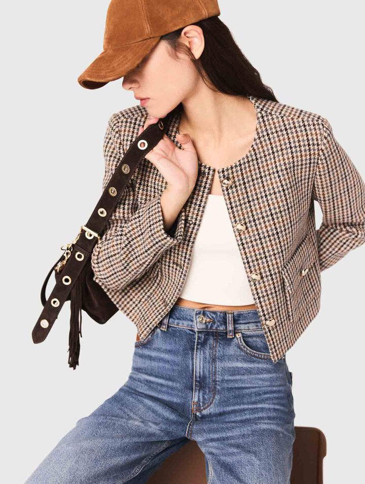 Veste courte à carreaux