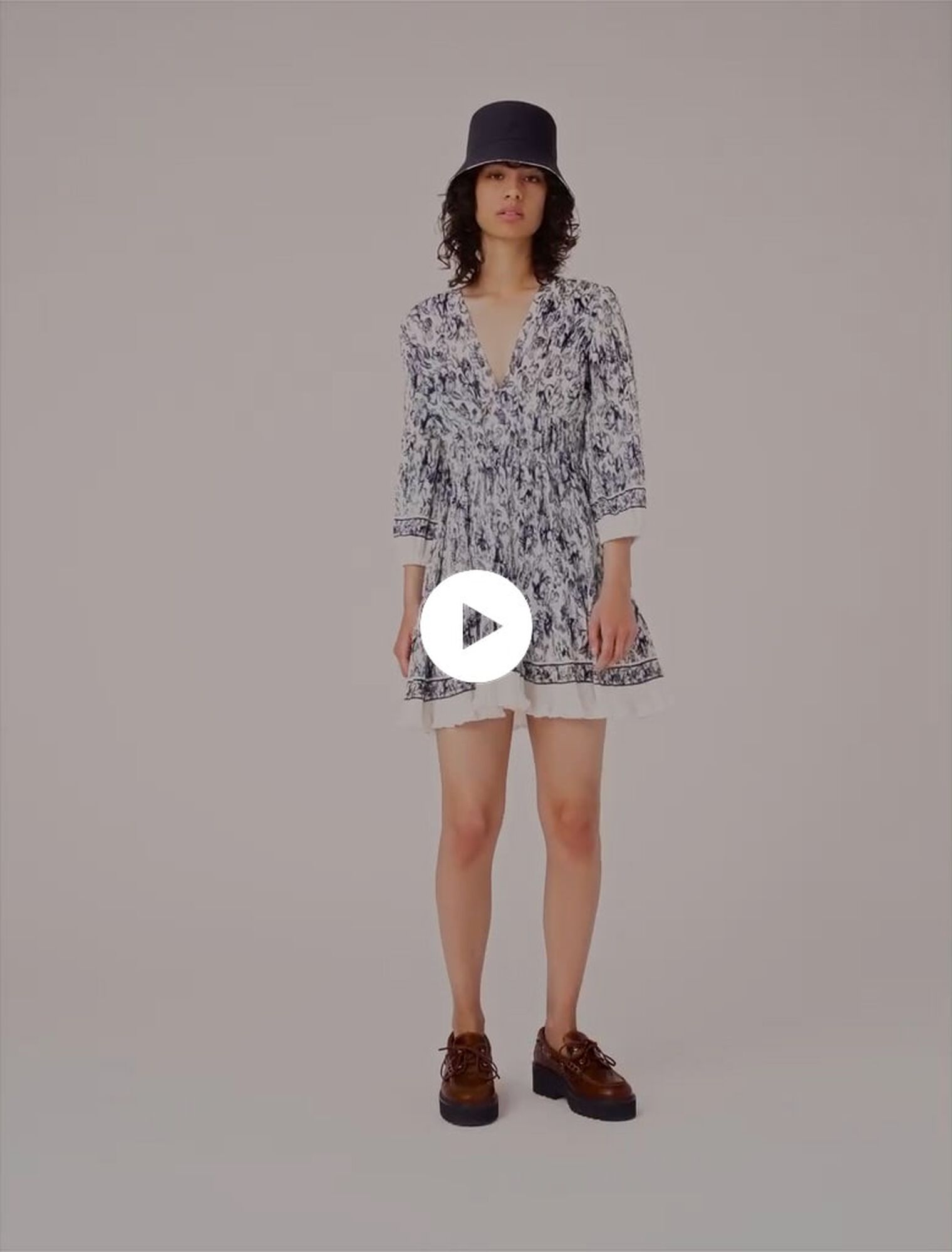 Robe plissée imprimée