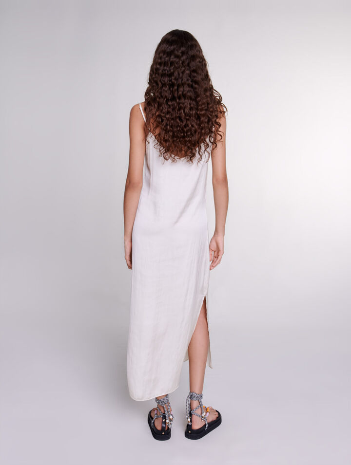 Robe longue satinée