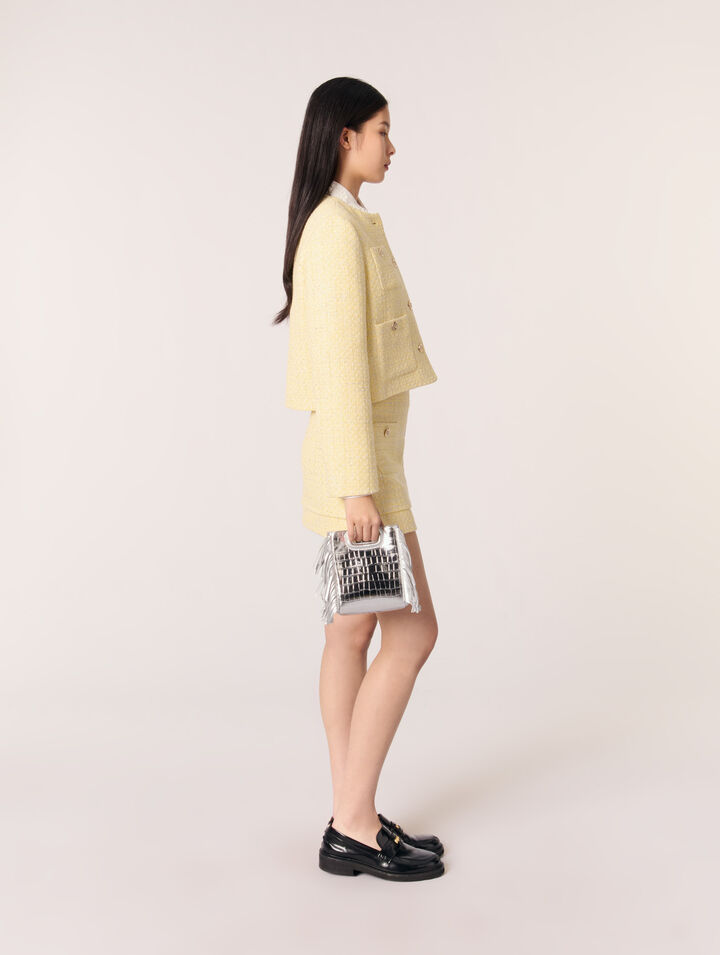 Sac M Mini en cuir effet croco