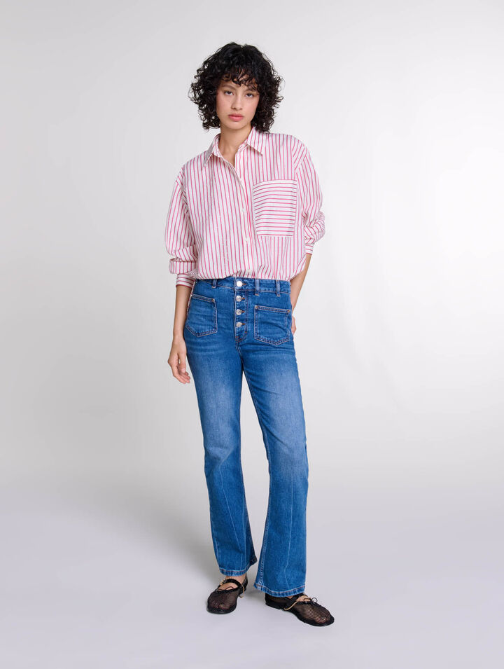 Chemise strassée à rayures