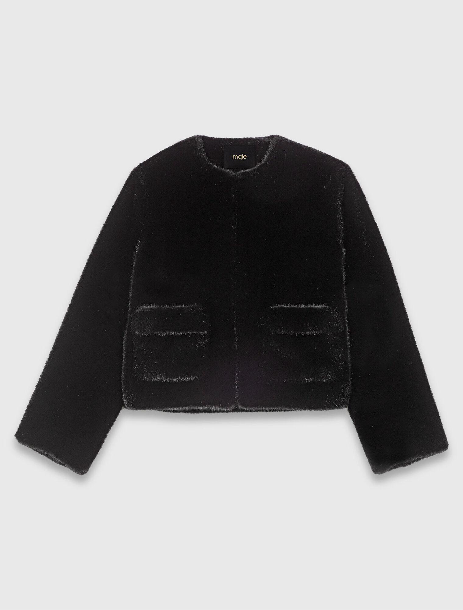 Manteau court en fausse fourrure