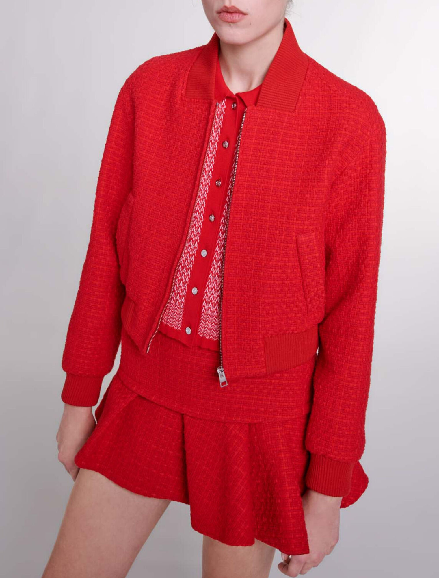 Blouson court en tweed