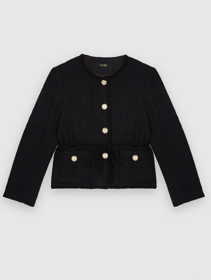 Veste ceinturée en tweed
