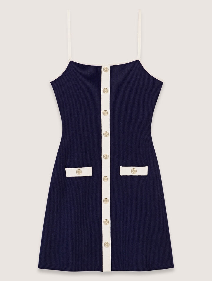 Robe courte en maille côtelée