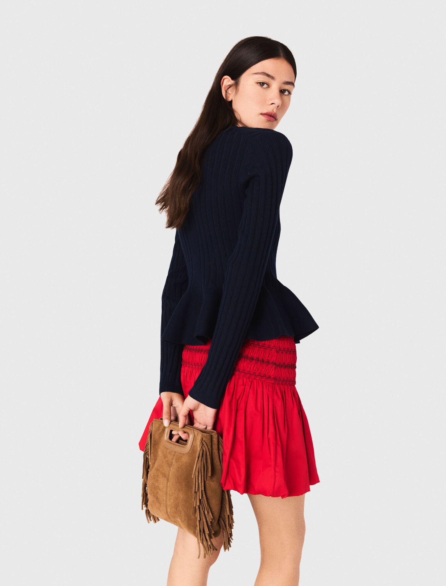 Cardigan à taille péplum