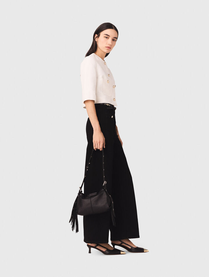 Jean droit avec poches plaqu&eacute;es