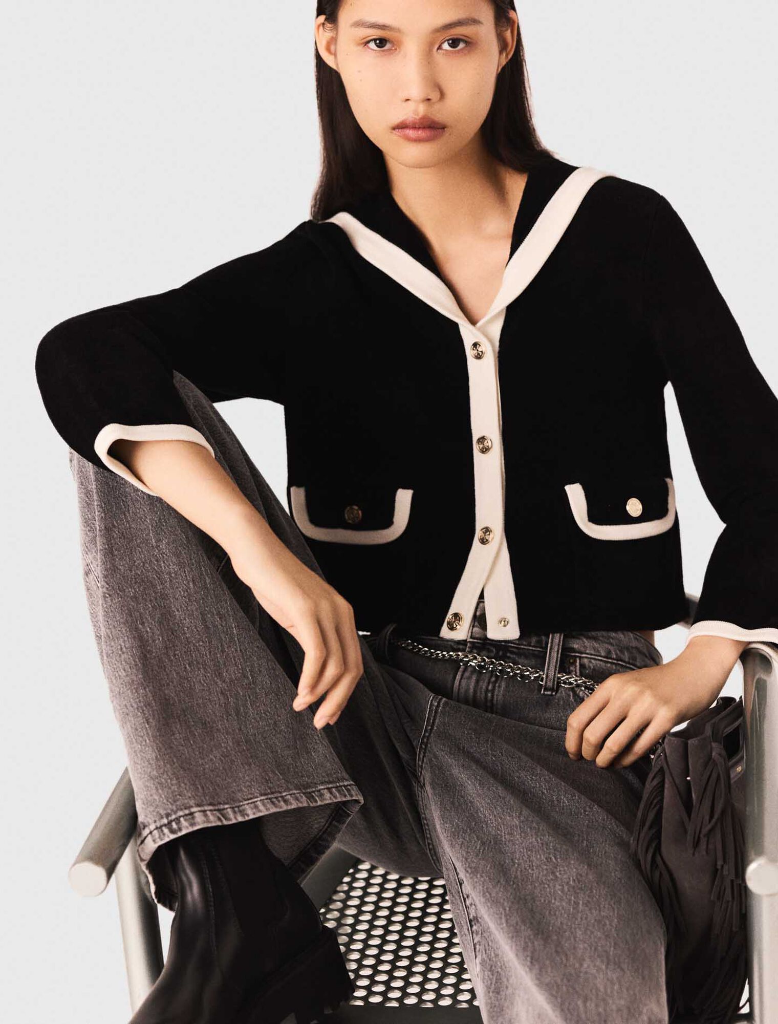 Cardigan effet velours