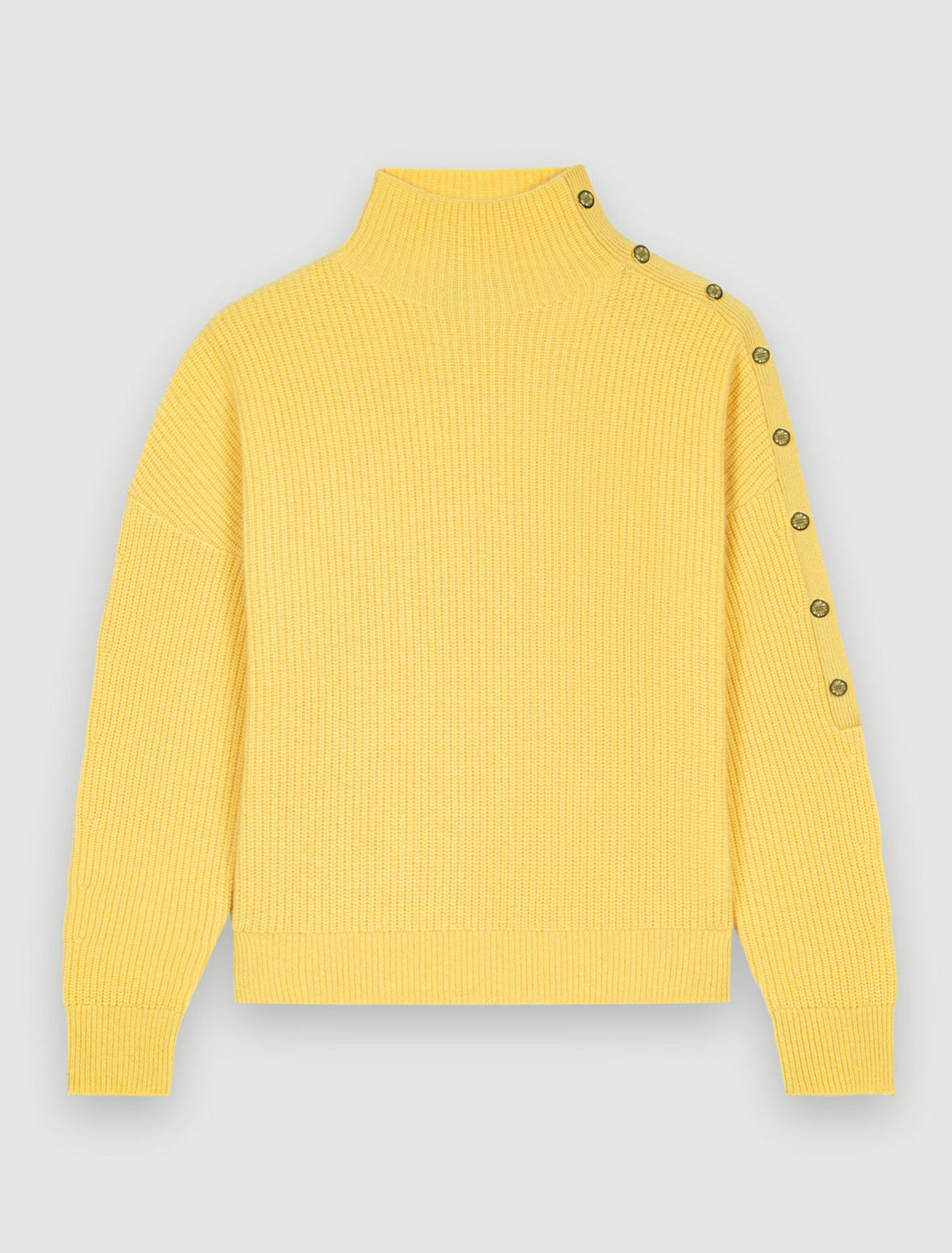 Pull en cachemire avec pressions dorés
