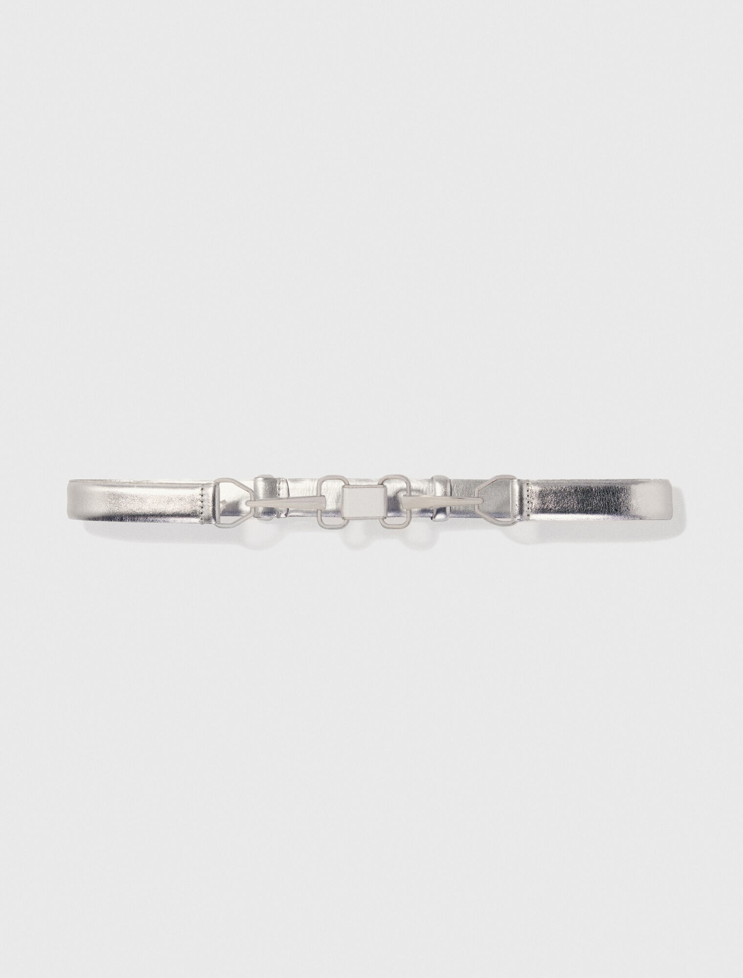 Ceinture en cuir métalisé