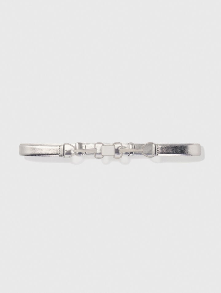 Ceinture en cuir métalisé