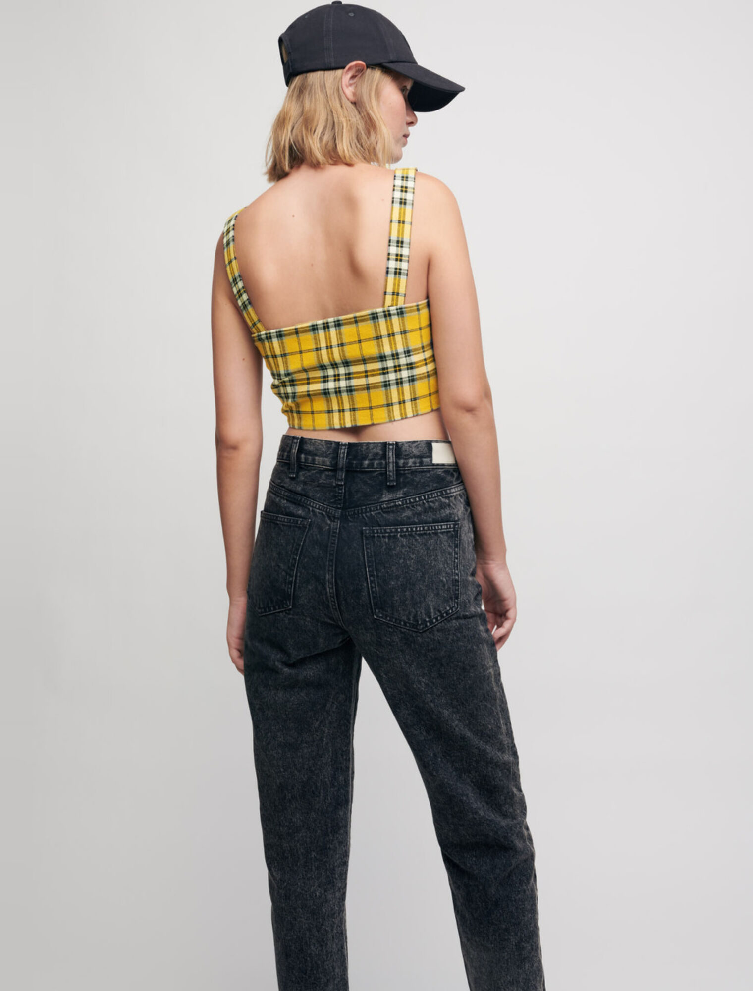 Crop top à carreaux façon tartan