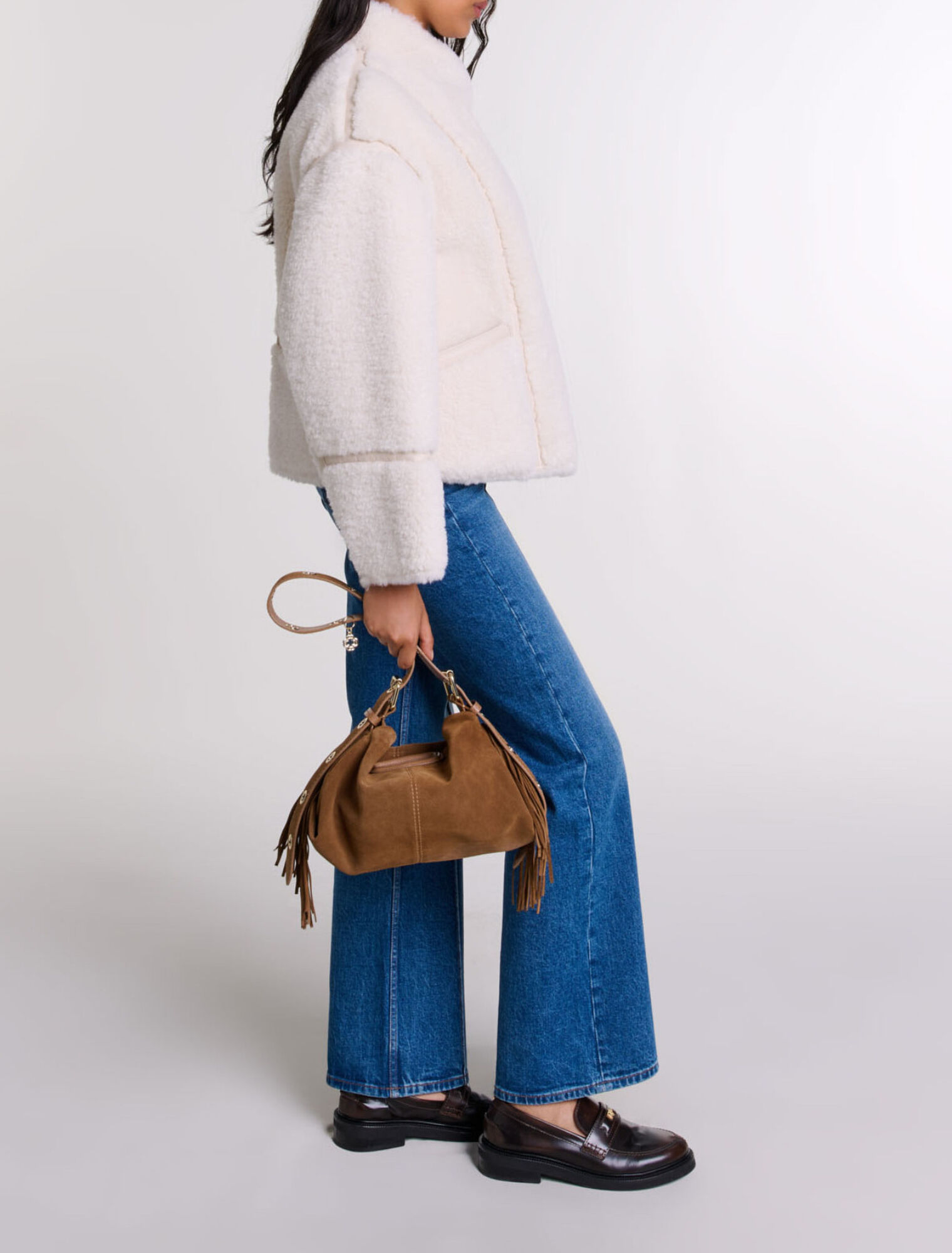 Manteau court en fausse fourrure