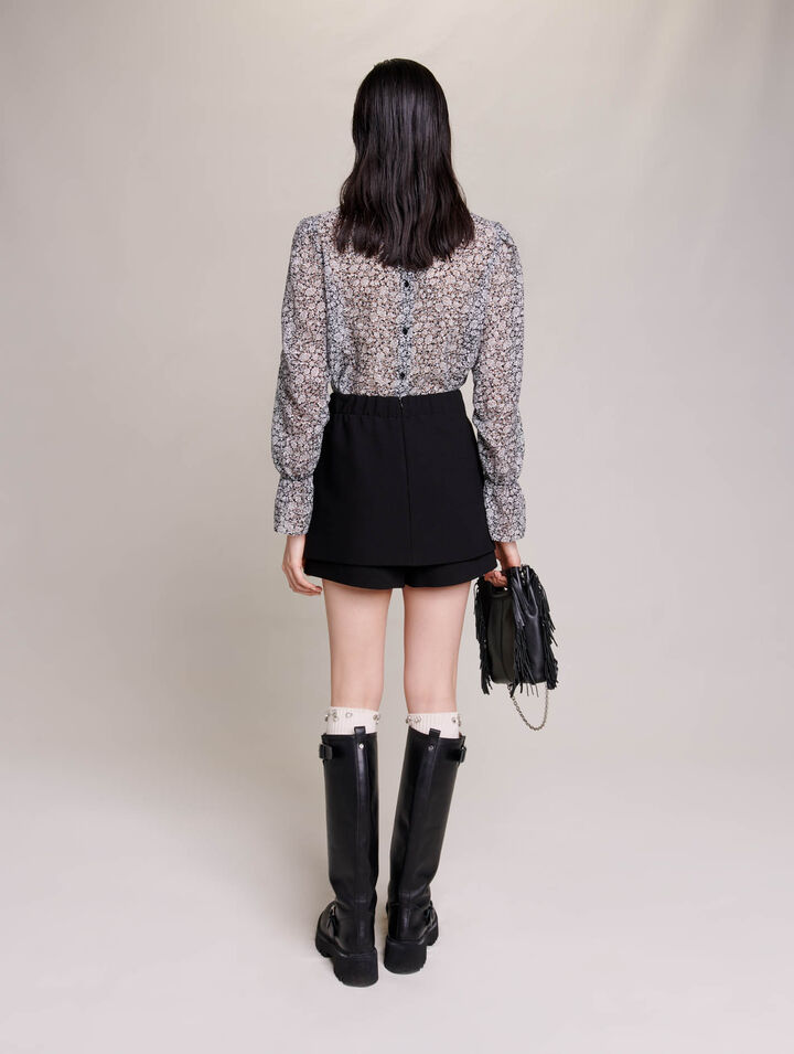 Short jupe en cr&ecirc;pe