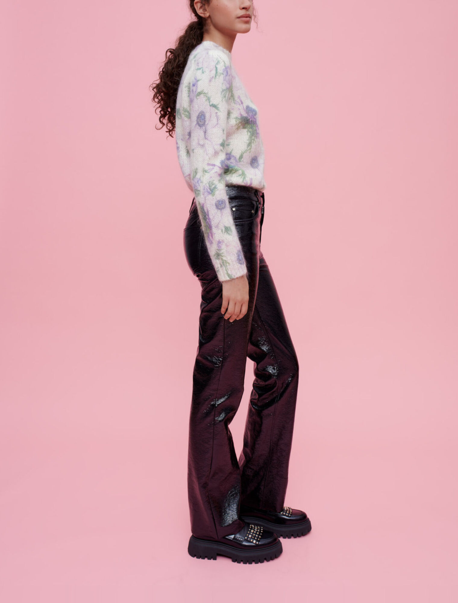 Pantalon en vinyle évasé