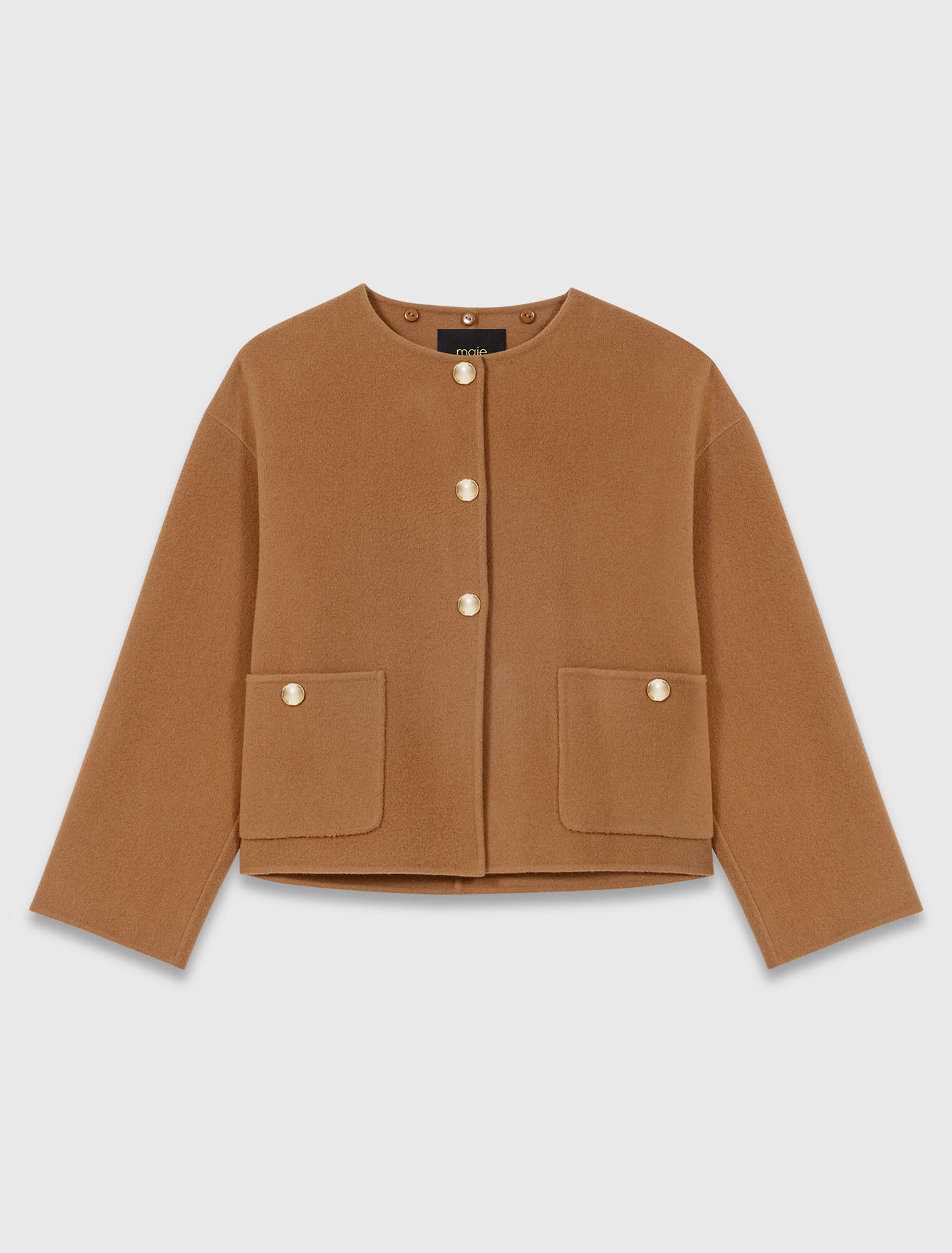 Manteau double face et col en cuir