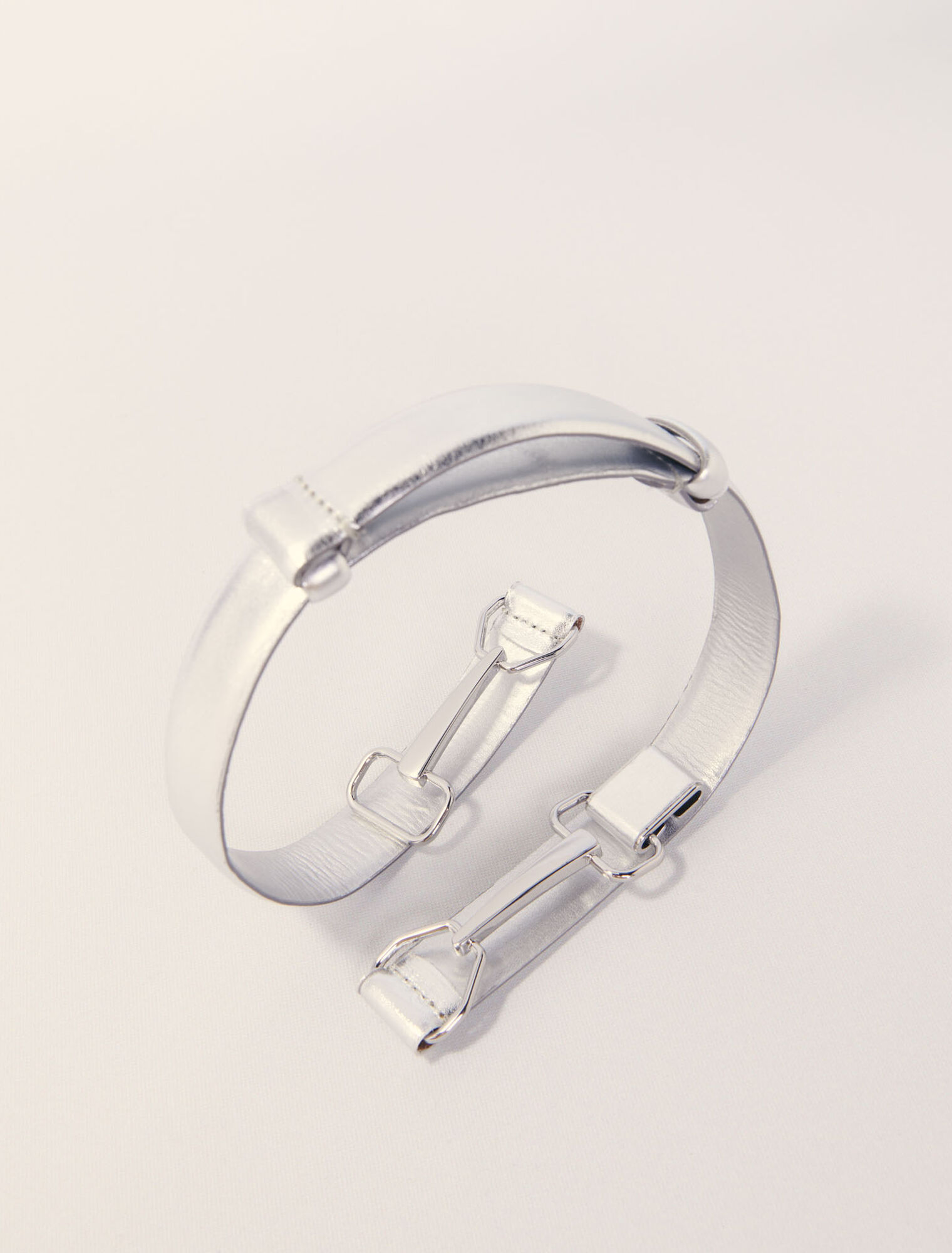 Ceinture en cuir métalisé