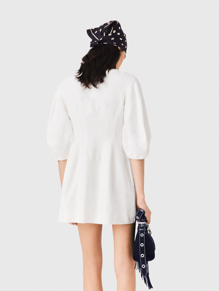Robe courte en lin m&eacute;lang&eacute;e