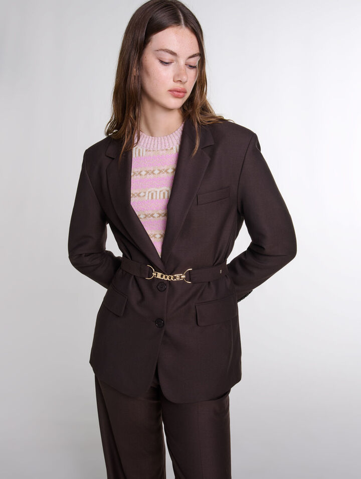 Veste de tailleur à ceinture