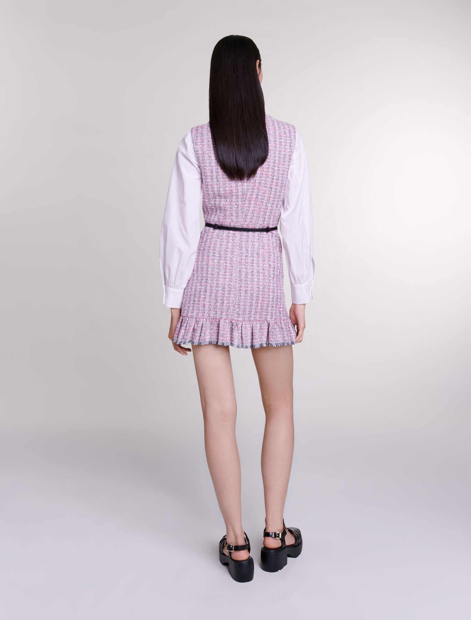 Robe courte 2-en-1 en tweed