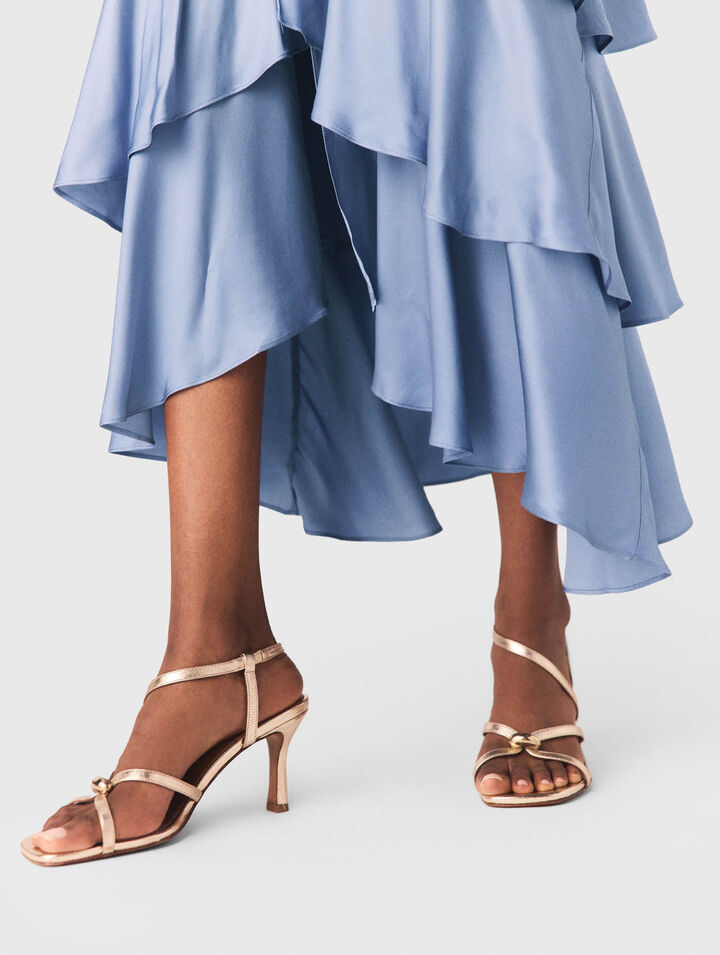 Sandales multibrides m&eacute;talis&eacute;es