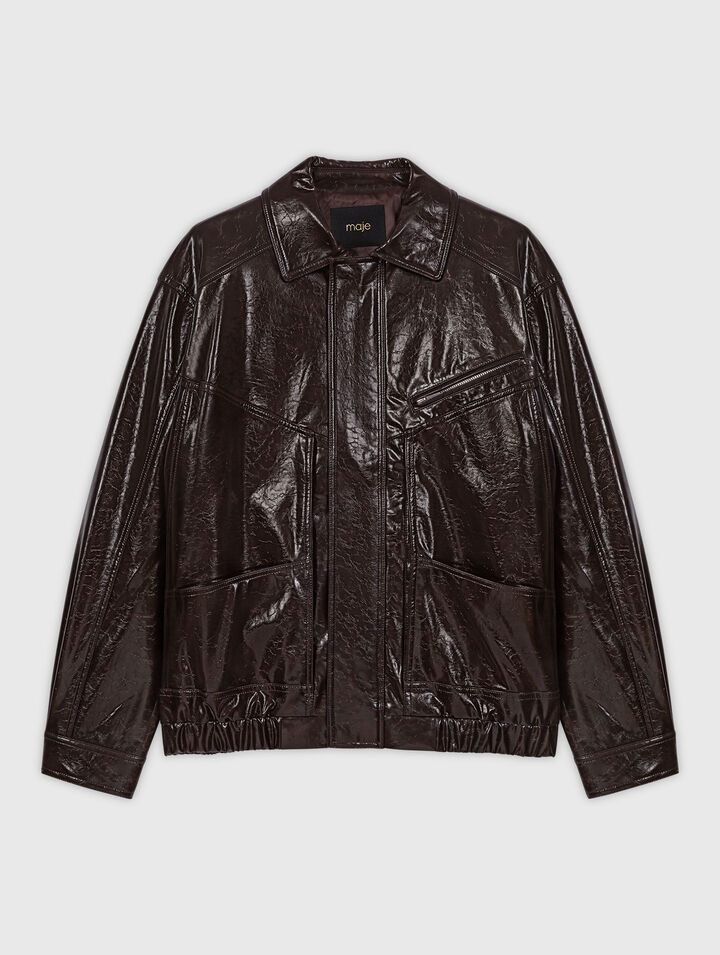 Veste simili cuir craquelé